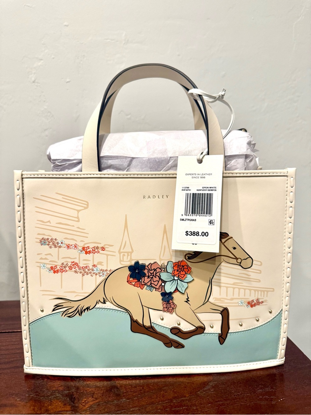 Radley London Kentucky Derby 2026 Collectible cream Tote Bag - Picture 6 of 8
